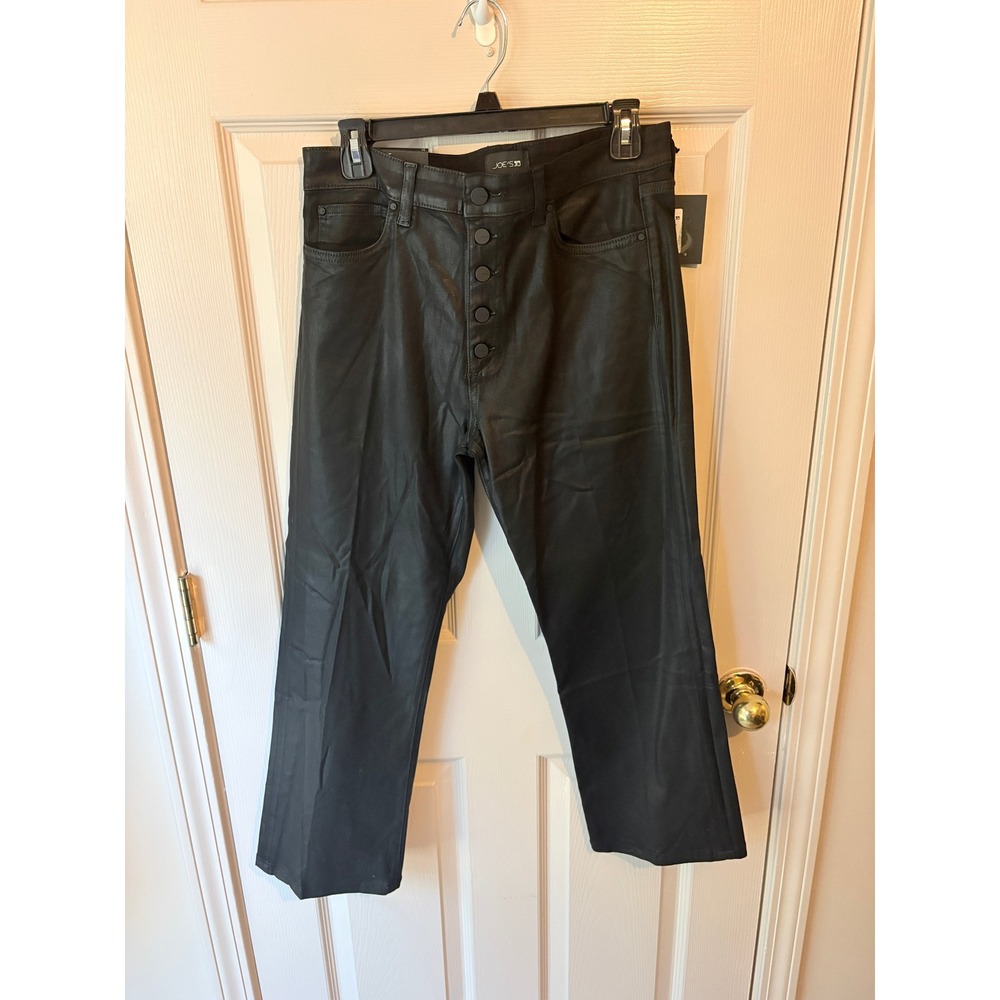 Joes Jeans The Callie High Rise Cropped Boot Coated Black Jeans 31 45NTSCTC5217